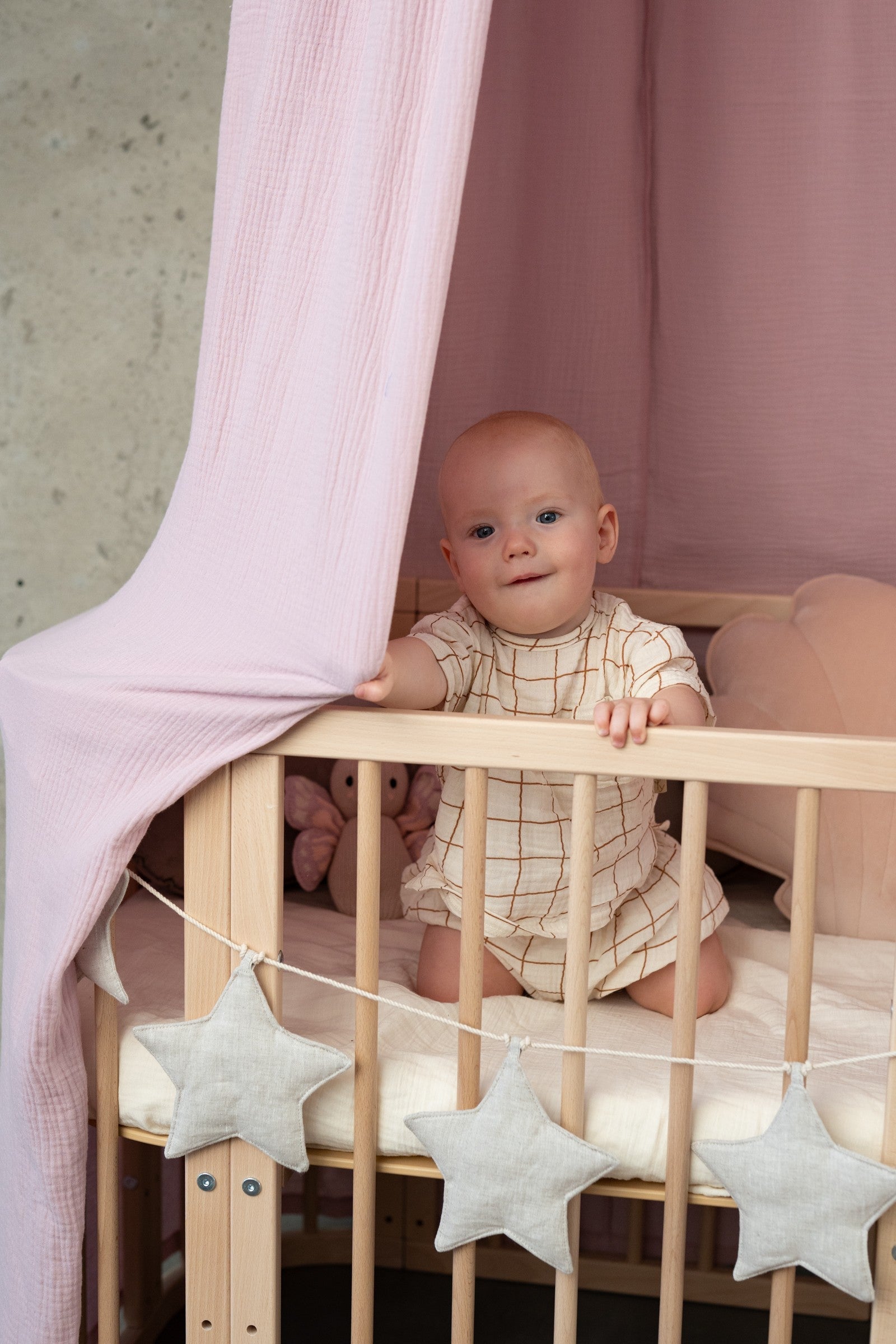 Cozy Organic Cotton Canopy Baby Pink