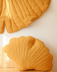 Organic Cotton Ginkgo Leaf Playmat in Mango