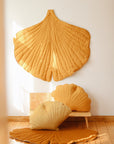 Organic Cotton Ginkgo Leaf Playmat in Mango