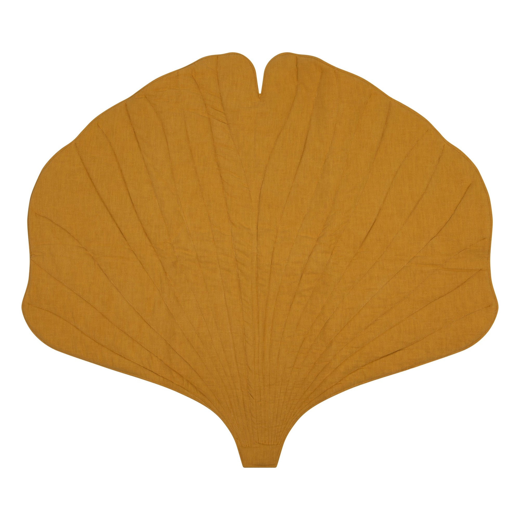 Organic Cotton Ginkgo Leaf Playmat in Mango