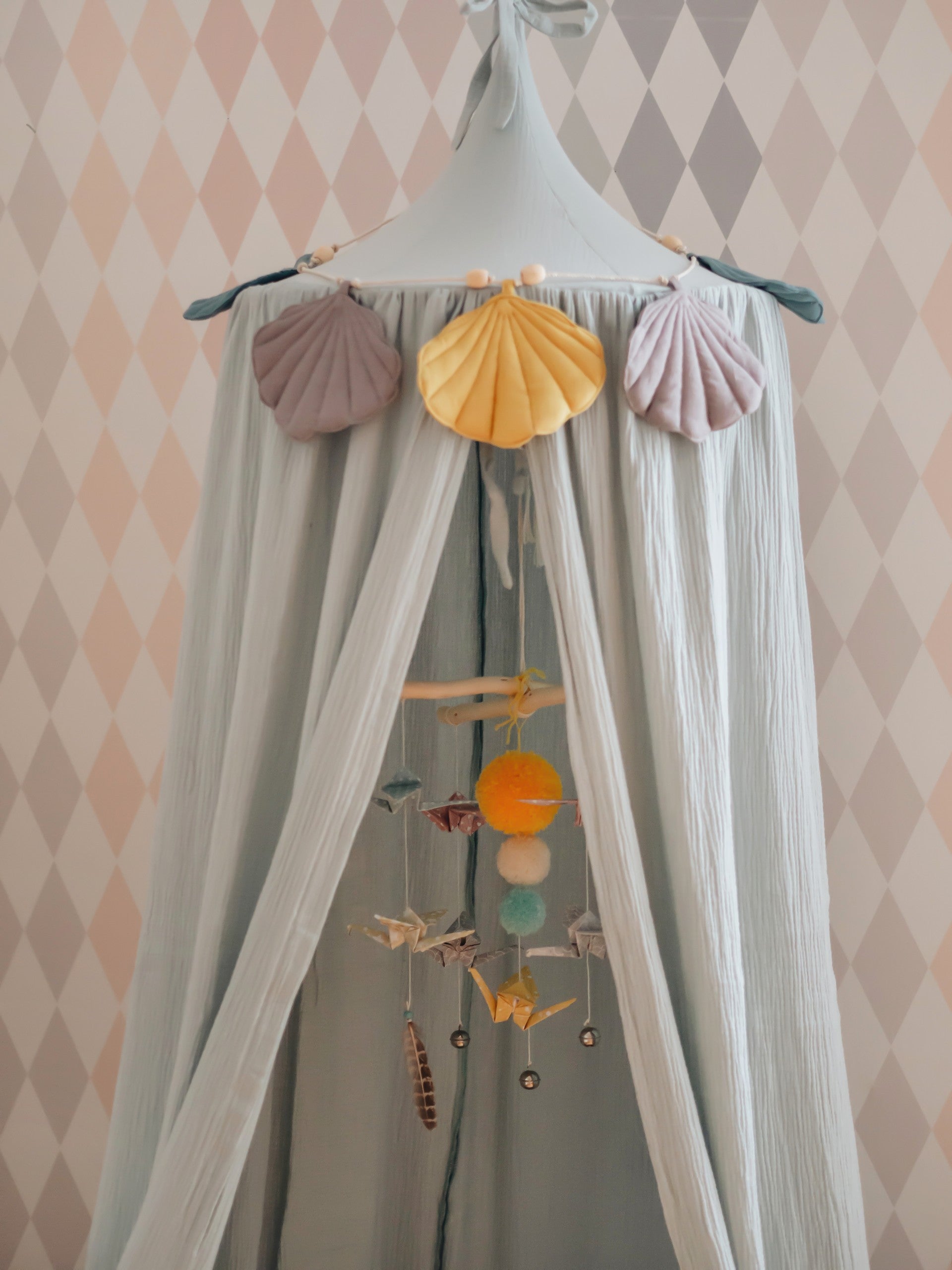 Mint Organic Cotton Hanging Canopy