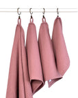 Organic Waffle Cotton Towel in Old Pink