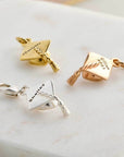 Mortar Board Graduation Cap Personalised Silver Charm