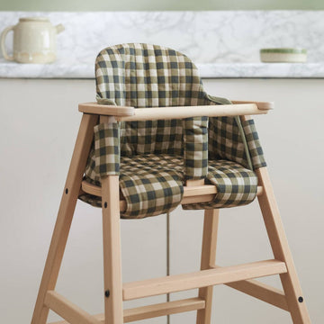 Growing Green Evolving 3 in 1 High Chair Cushion Cover, premium organic quilted cotton, stylish prints, sturdy zips, Nobodinoz by Ella James at brixbailey.com