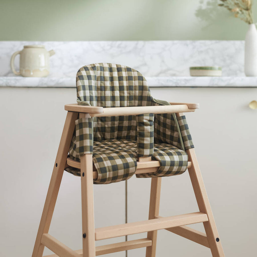 Premium Growing Green 3-in-1 High Chair by Nobodinoz, organic cotton cover, adjustable beechwood design, stylish baby to toddler seat by Ella James at brixbailey.com