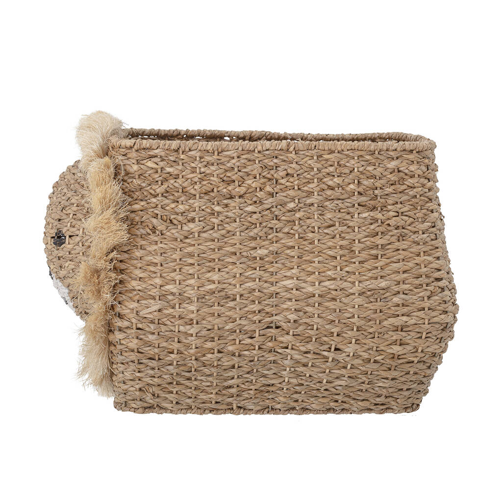 Lion storage basket, cute kids toy organizer, large woven laundry bin, stylish nursery decor by Ella James at brixbailey.com