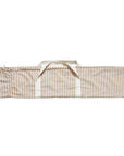 Premium Sand and White Pinstripe Parasol, Vintage Style Beach and Garden Umbrella with Beechwood Pole by Ella James at brixbailey.com