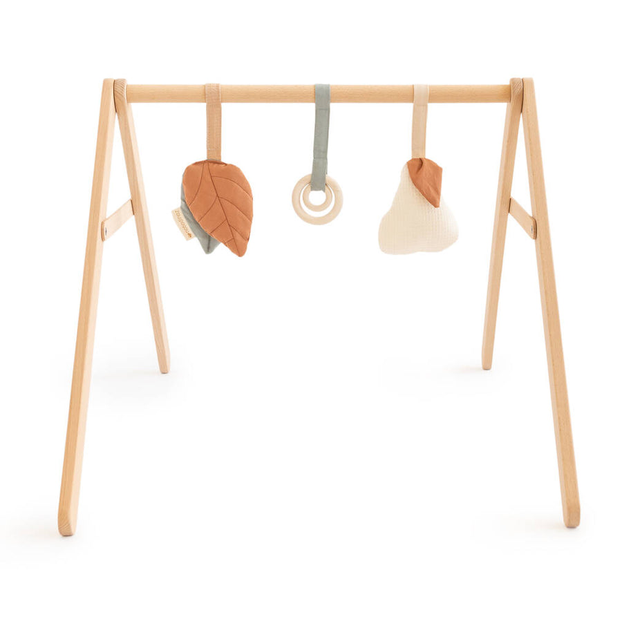 Luxury beech wood baby bouncer with organic cotton cover, stylish modern design, safe rocking movement, EN 12790 certified by Ella James at brixbailey.com