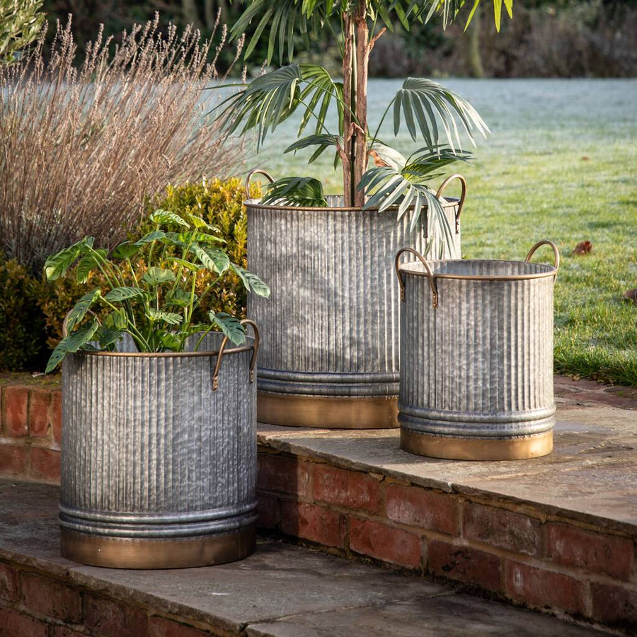 Serena Galvanised Metal Planter