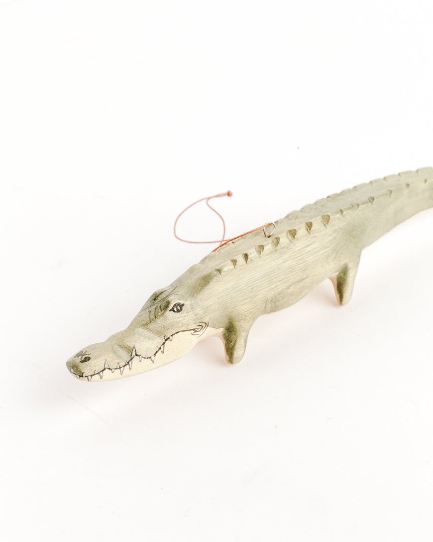 Hand-Carved Gator Ornament-1