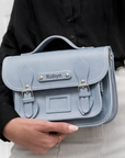 Leather Midi Satchel - Lilac Grey