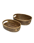 Oval Rattan Basket- Brown