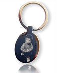 Engraved Photo Keychain – Stainless Steel Double-Sided Metal Keyring Gift