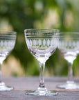 Crystal Liqueur Glasses with Ovals Design