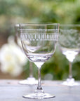 Crystal Wine Glasses with Ovals Design