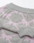 Jacquard Bowknot Jumper with Skirt