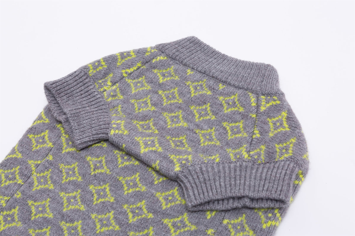 Rhombic Jacquard Short Sleeveless Jumper