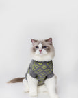 Rhombic Jacquard Short Sleeveless Jumper