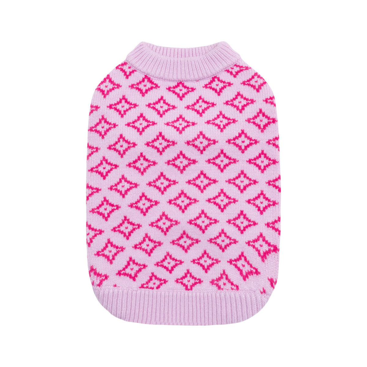 Rhombic Jacquard Short Sleeveless Jumper