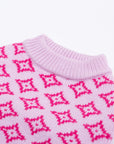 Rhombic Jacquard Short Sleeveless Jumper