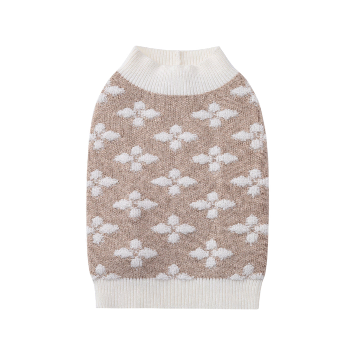 Sleeveless Floral Textured Jumper
