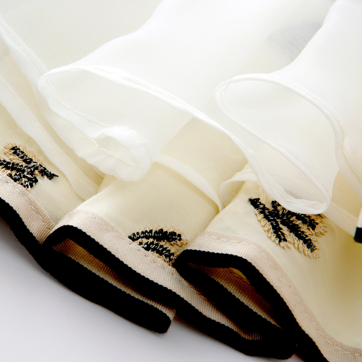 Pleated Dress with Embroider (Cream)
