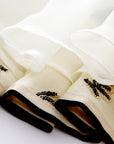 Pleated Dress with Embroider (Cream)