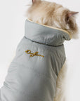 Sleeveless Puffer Jacket with Golden Logo