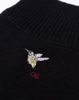 Turtleneck  Long Sleeve Jumper with Embroidey Bird