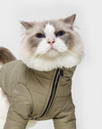 Zip Up Puffer Jacket with Golden Logo