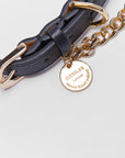 Leather Collar with Chain (Black)