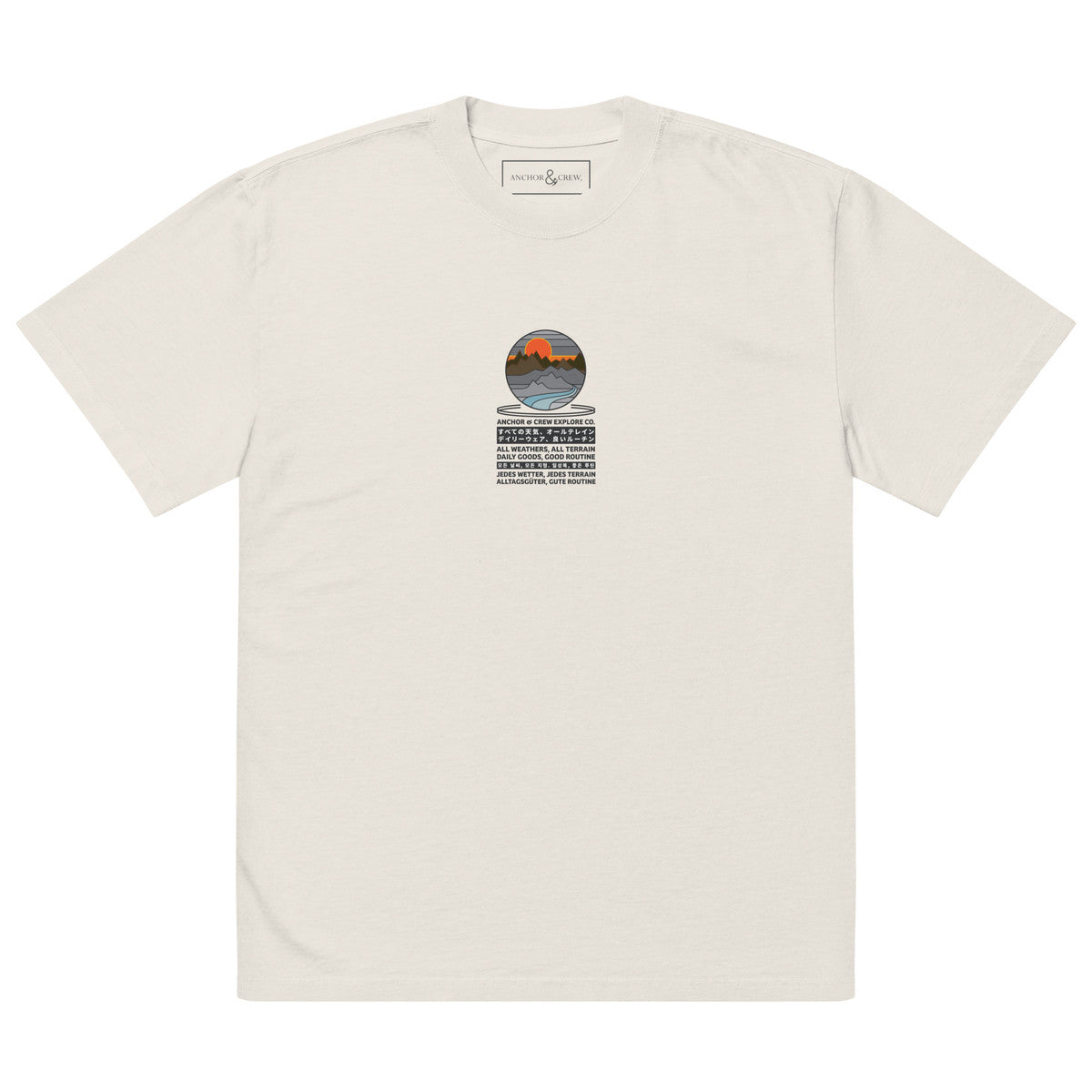 Panoramic Peaks Explore Co. Oversized Cotton T-Shirt