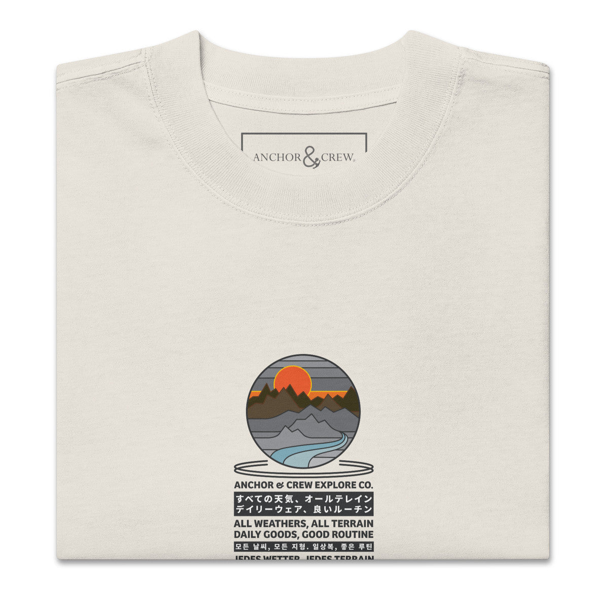 Panoramic Peaks Explore Co. Oversized Cotton T-Shirt