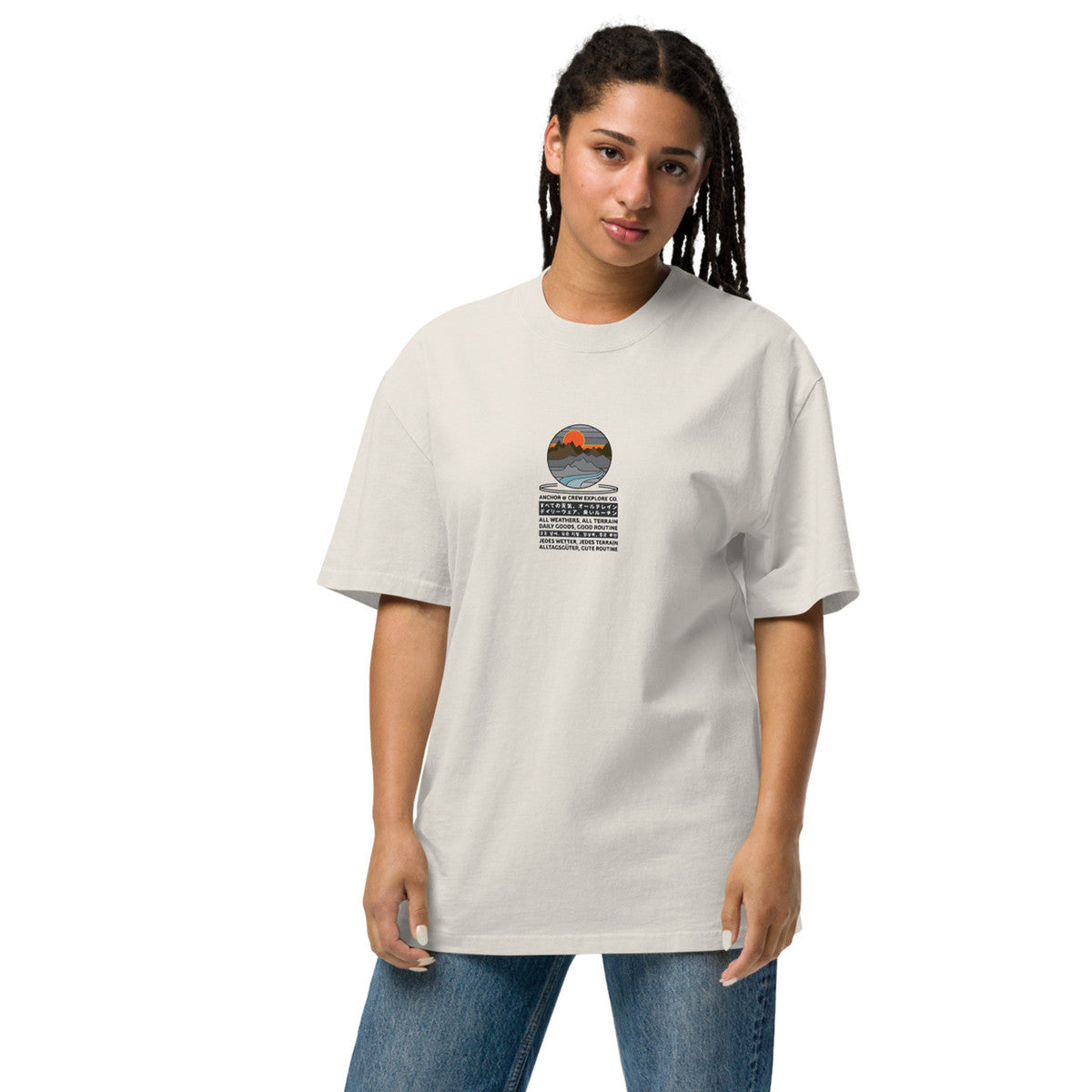 Panoramic Peaks Explore Co. Oversized Cotton T-Shirt