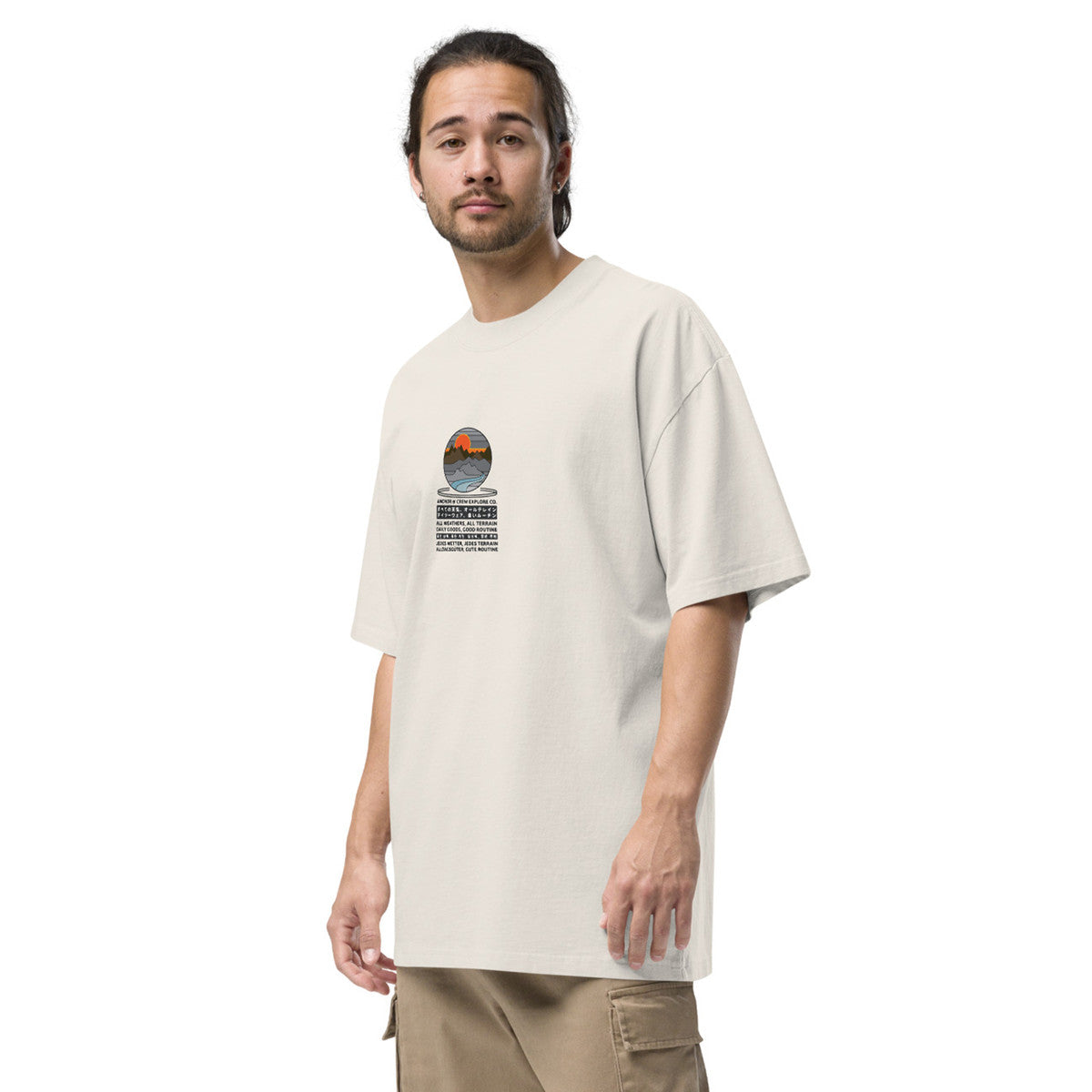 Panoramic Peaks Explore Co. Oversized Cotton T-Shirt