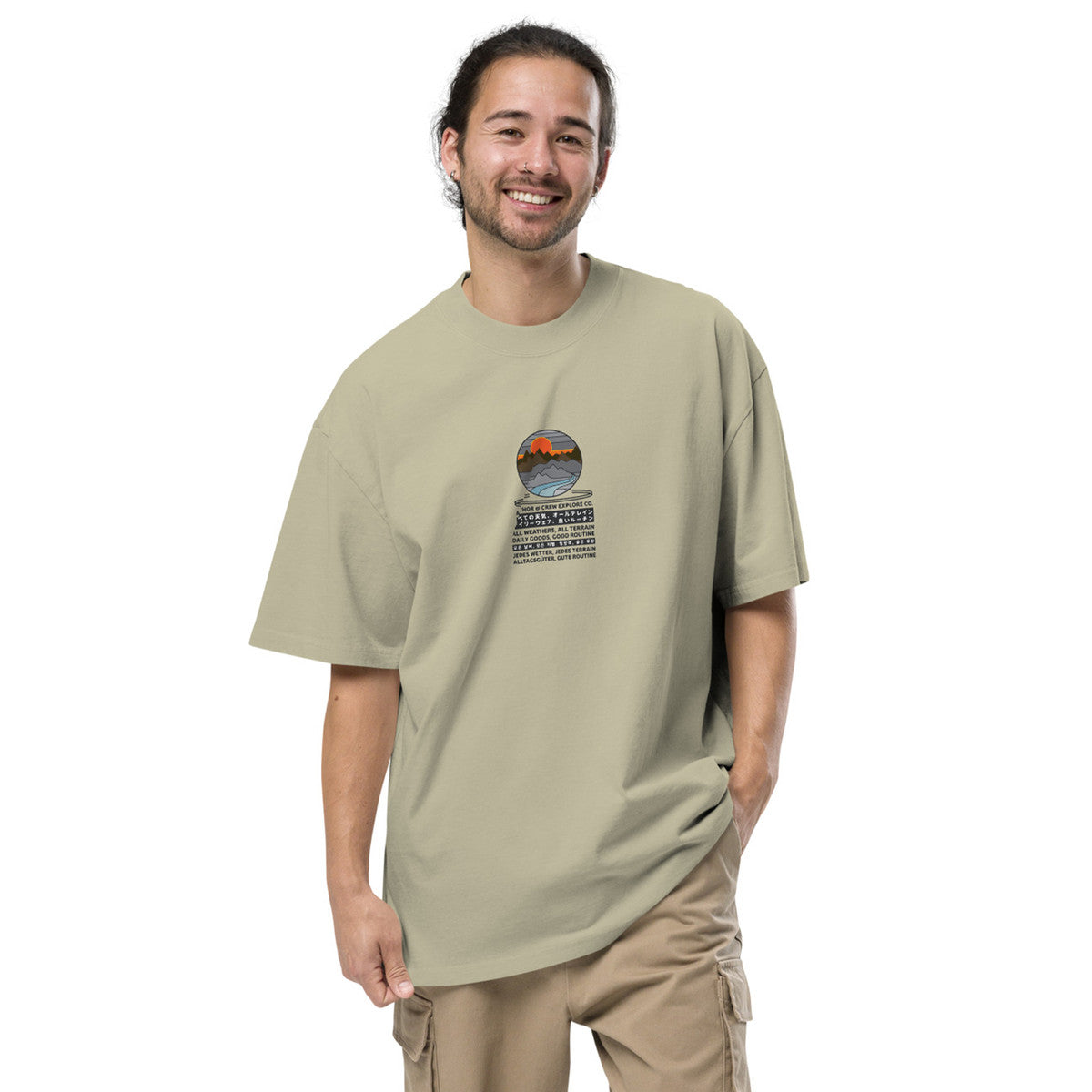 Panoramic Peaks Explore Co. Oversized Cotton T-Shirt