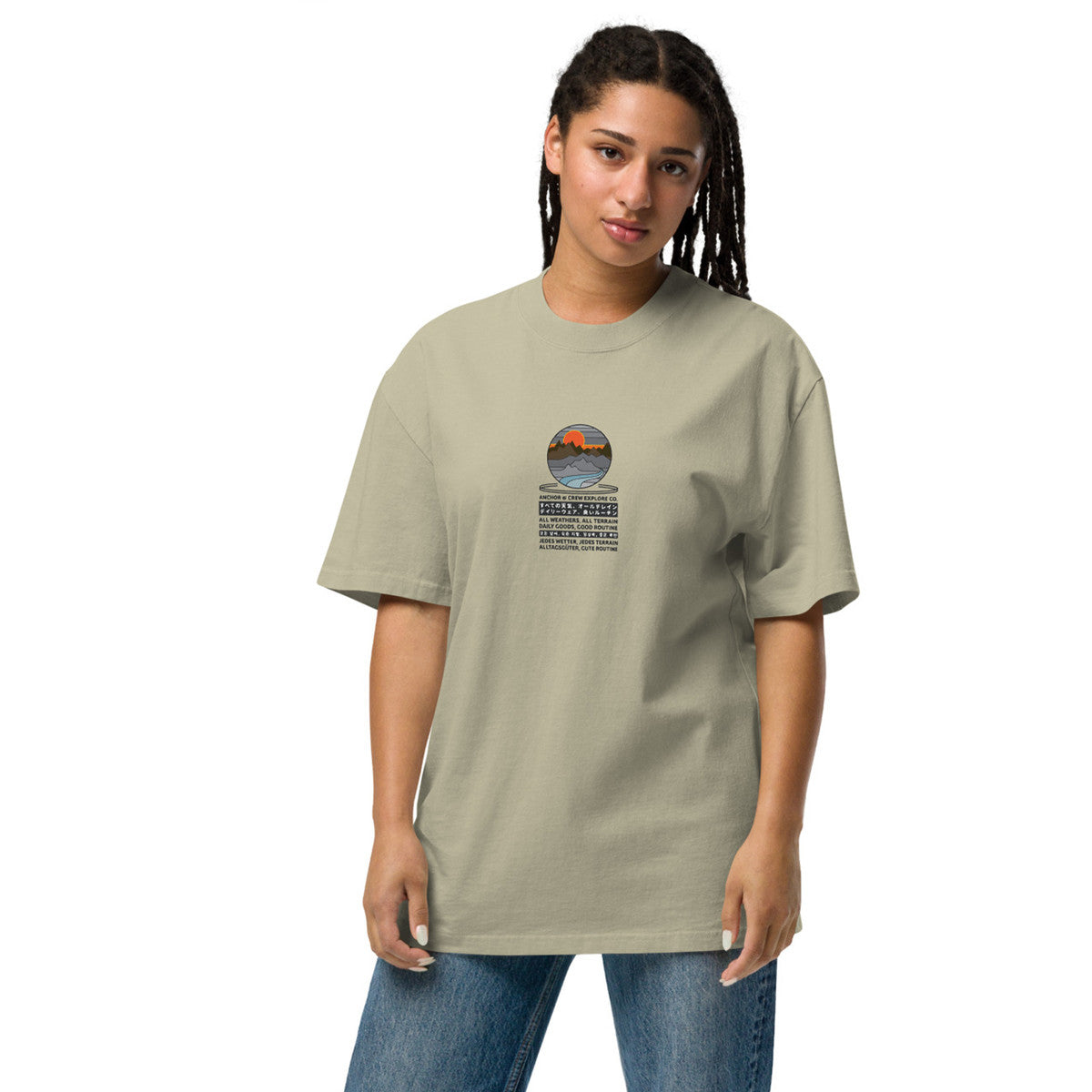 Panoramic Peaks Explore Co. Oversized Cotton T-Shirt