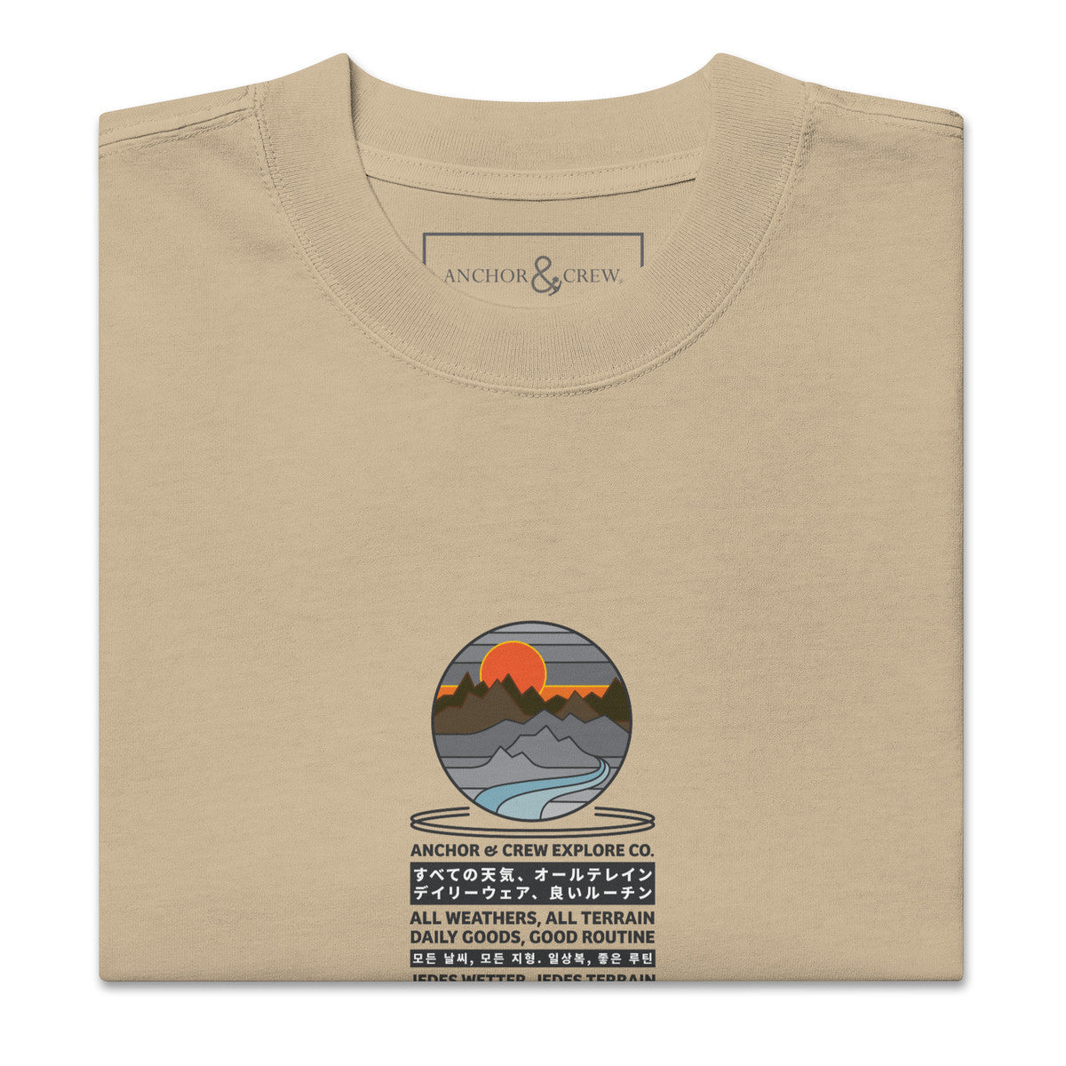 Panoramic Peaks Explore Co. Oversized Cotton T-Shirt