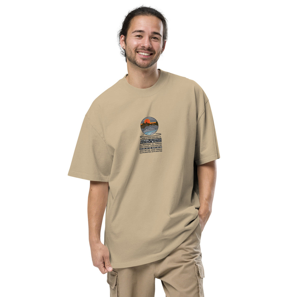 Panoramic Peaks Explore Co. Oversized Cotton T-Shirt
