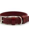 Oxblood Red Leather Dog Collar
