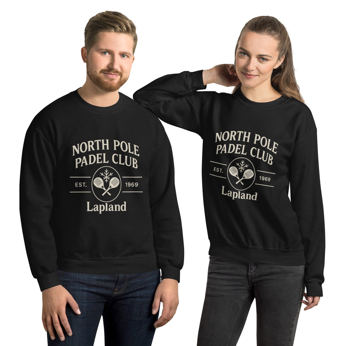 Padel North Pole Christmas Jumper — Unisex Sweatshirt Black
