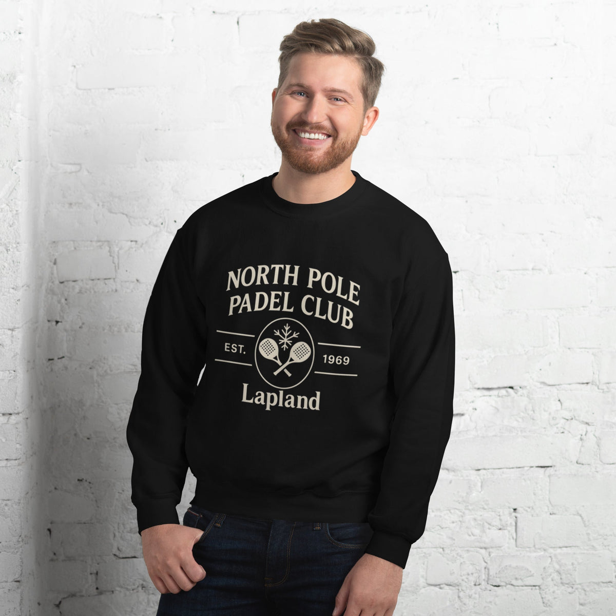 Padel North Pole Christmas Jumper — Unisex Sweatshirt Black