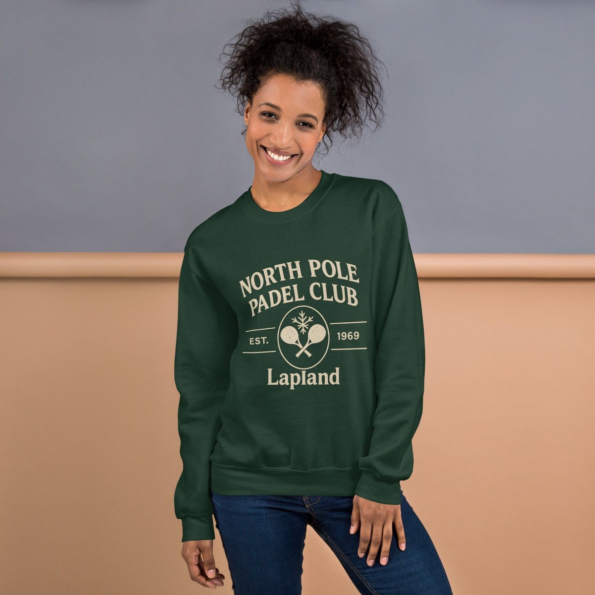 Padel North Pole Christmas Jumper — Unisex Sweatshirt Green