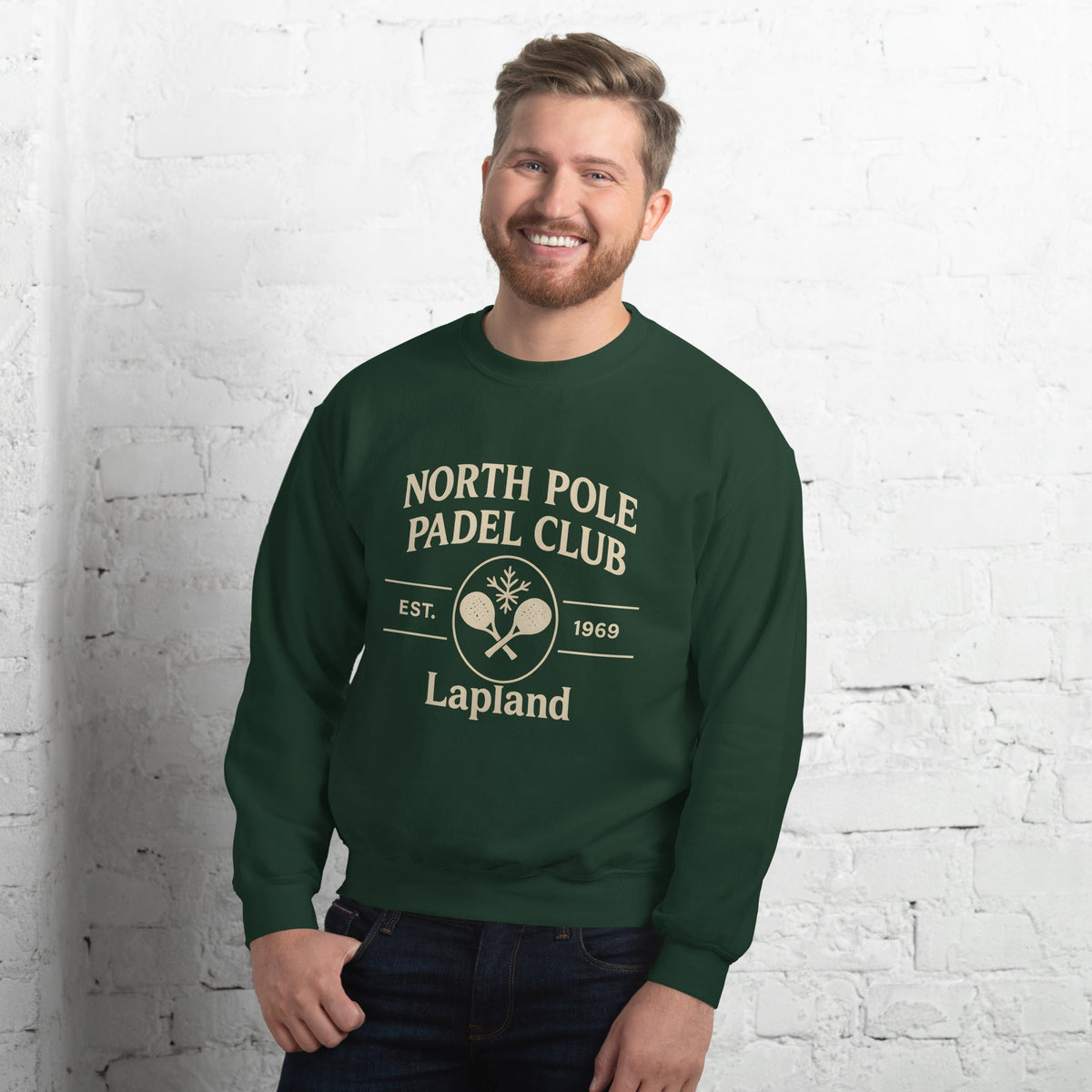 Padel North Pole Christmas Jumper — Unisex Sweatshirt Green