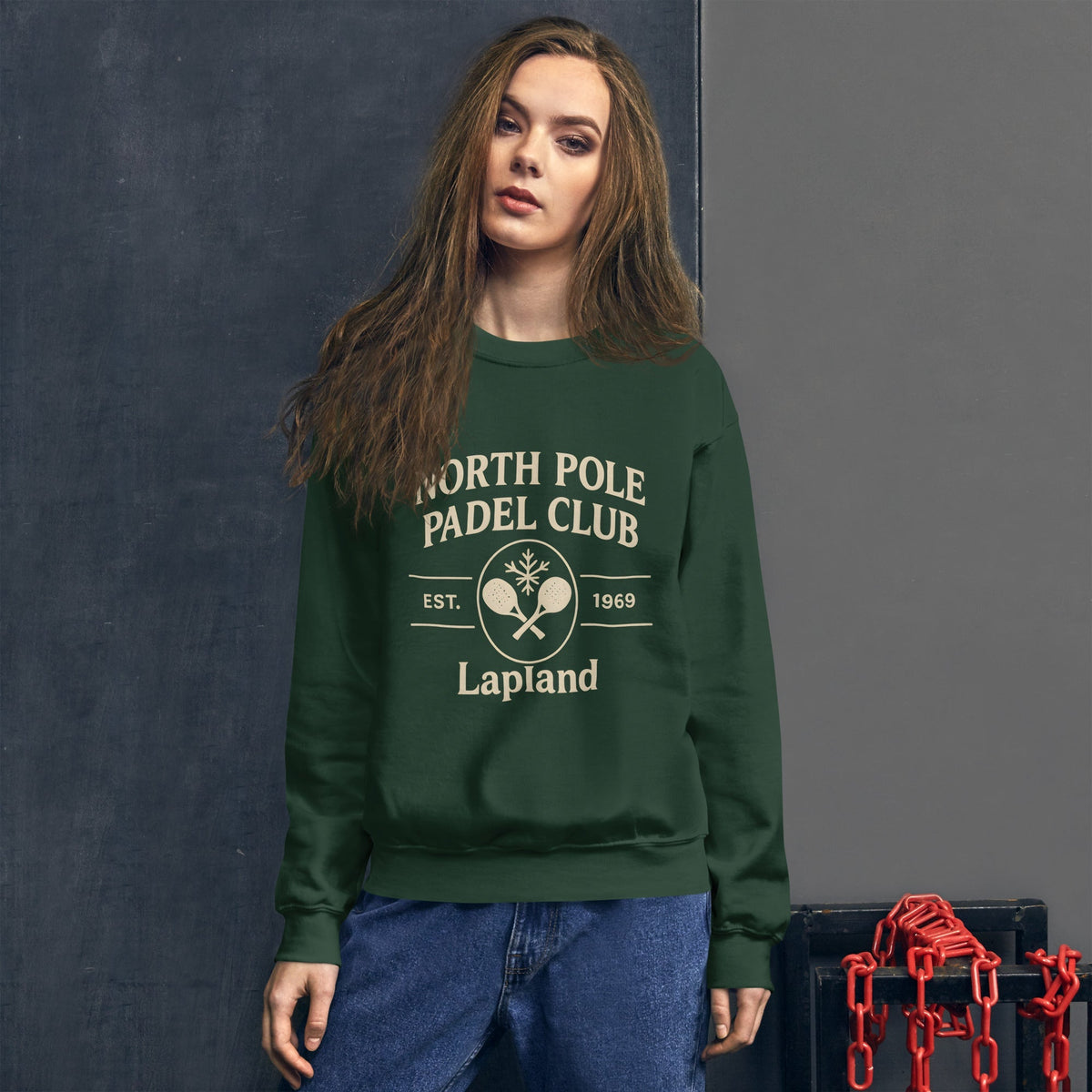 Padel North Pole Christmas Jumper — Unisex Sweatshirt Green