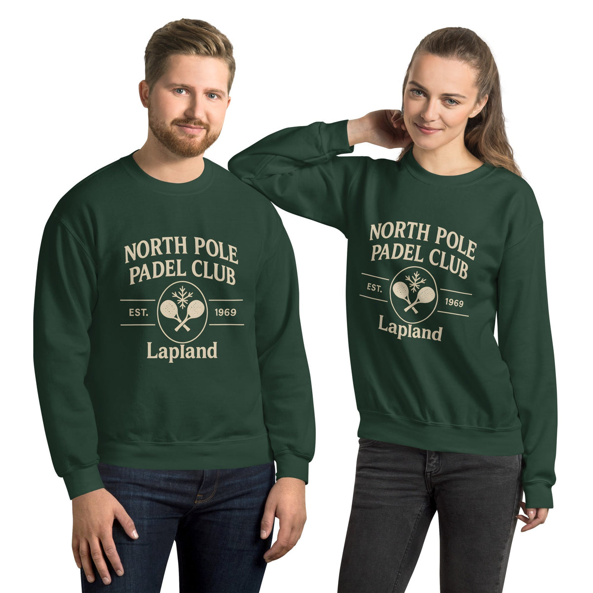 Padel North Pole Christmas Jumper — Unisex Sweatshirt Green