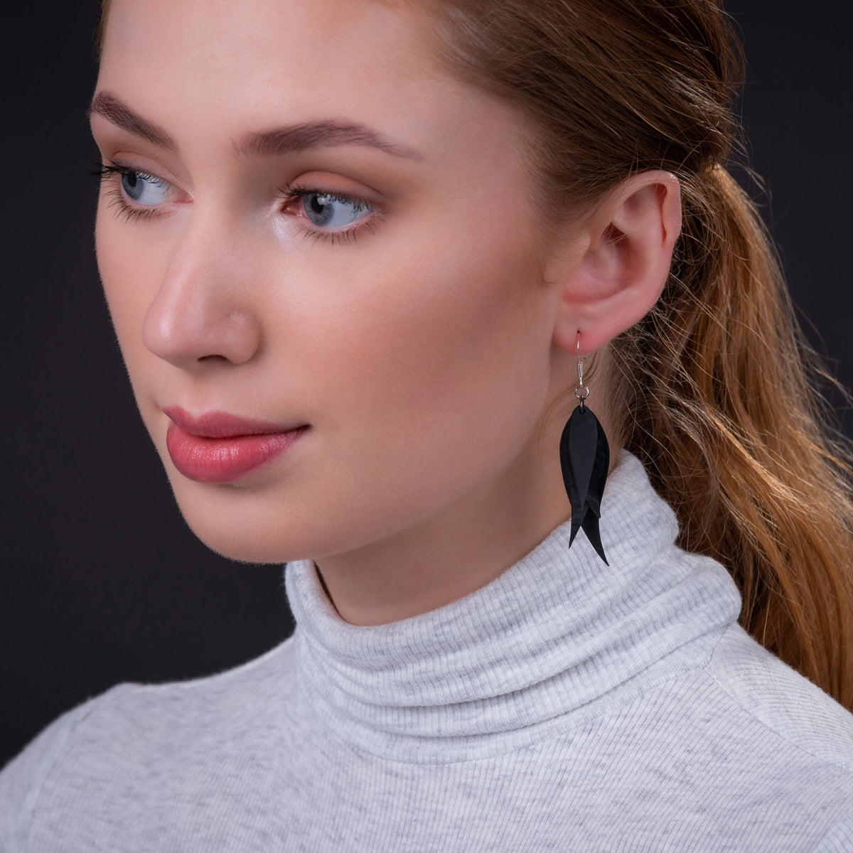 Flake Recycled Rubber Earrings - Eco Friendly