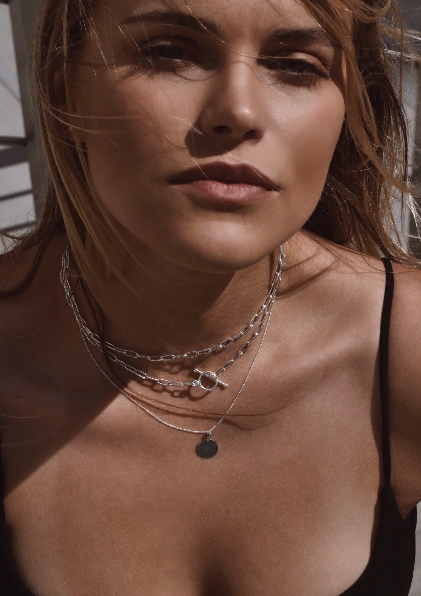 Silver Paper Clip Choker Necklace