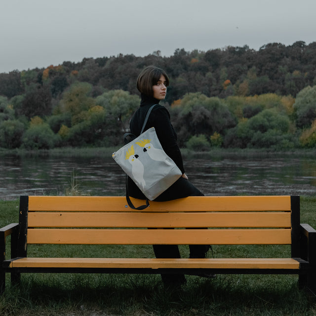 Velvet &amp; Polyester Cockatoo Backpack - Laptop Friendly