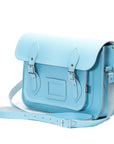 Handmade Leather Satchel - Pastel Baby Blue